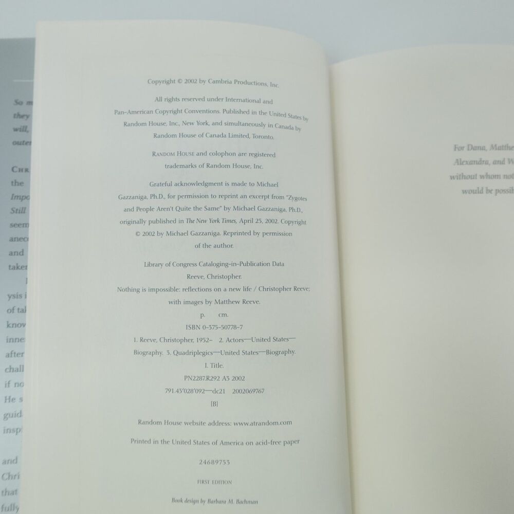 Nothing Is Impossible Christopher Reeve 2002 Biography Random - Picture 2 of 8